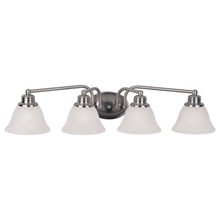 Maxim Four Light Satin Nickel Marble Glass Vanity 2689MRSN